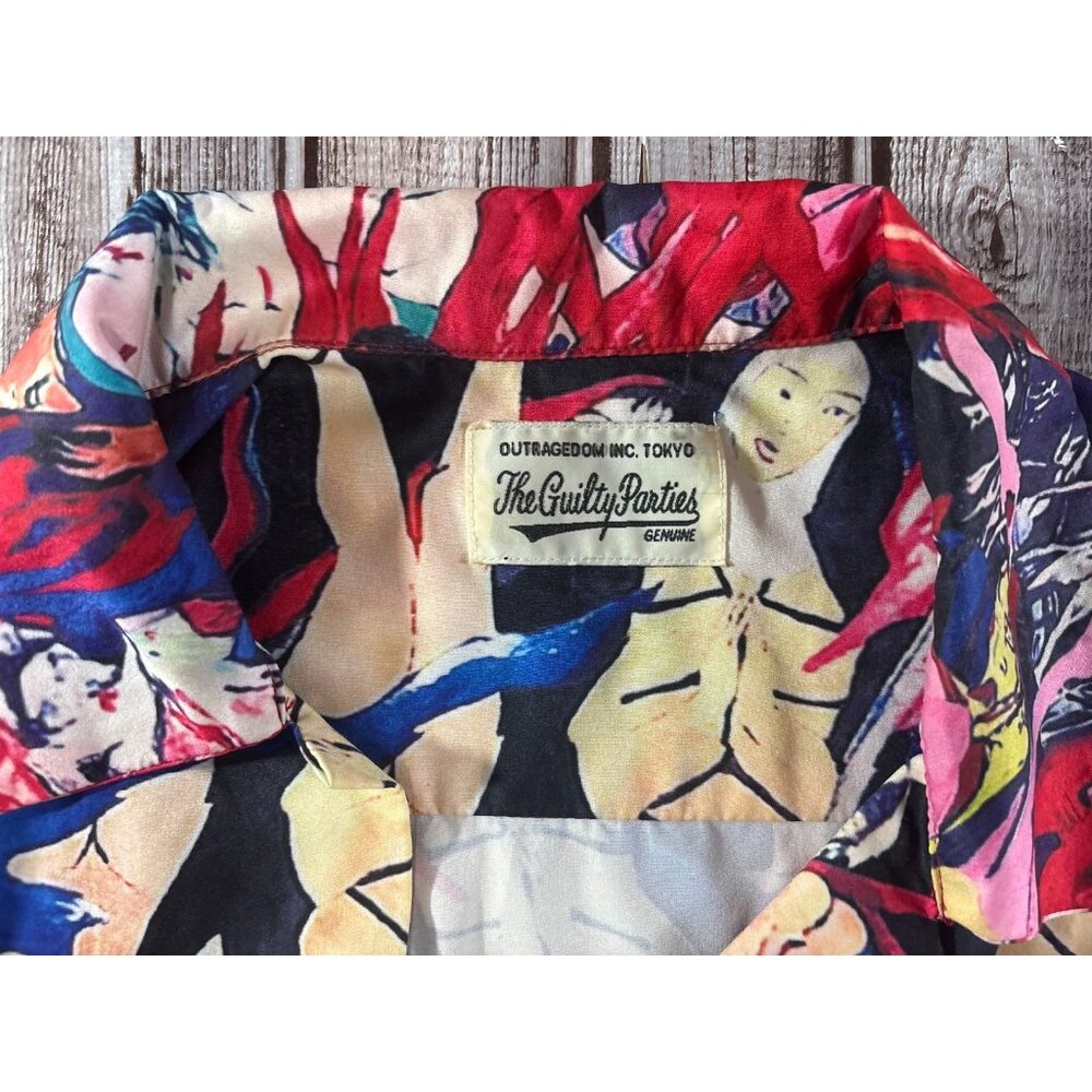 Wacko Maria Guilty parties 19ss Hell Painting Hawaiian Shirt size XL made Japan - Picture 2 of 8